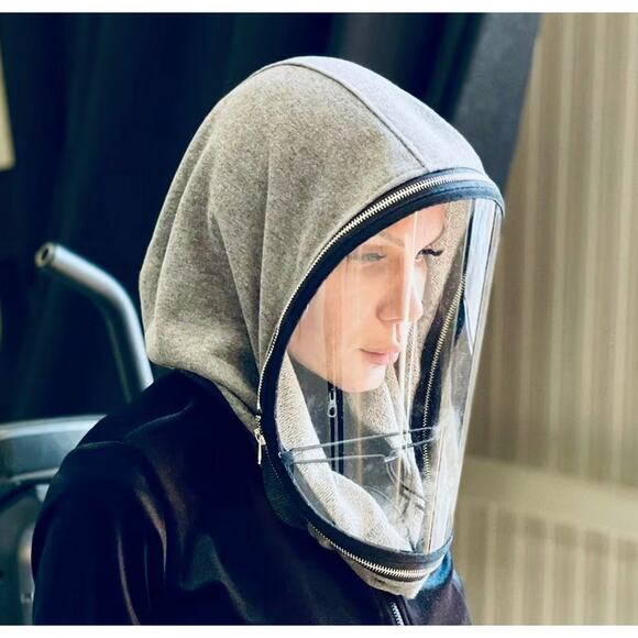 Fully Closed Hooded Shield, Cotton Loose Hood by Aakasha - Picture 3 of 3